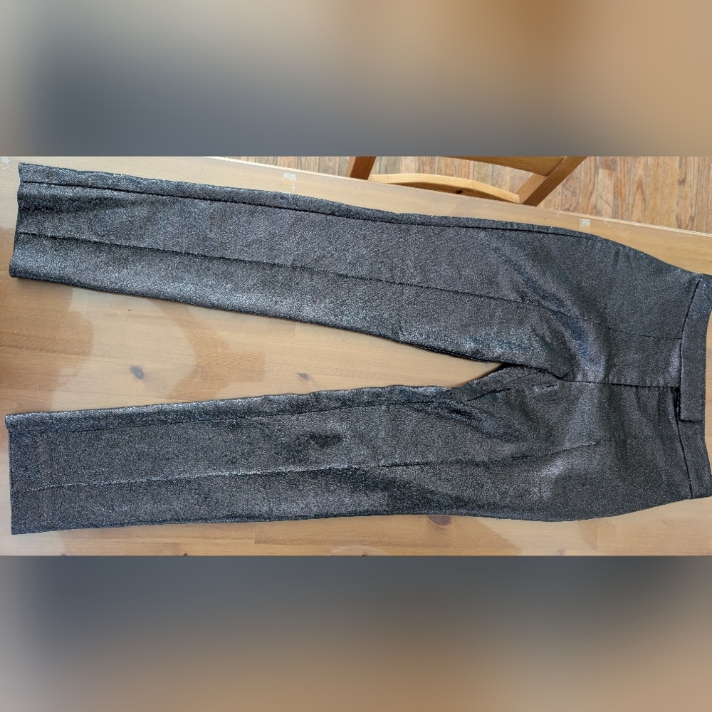 Ramy Brook Metallic Slim Pants NWT Black Shimmer Size 2 Cocktail Party